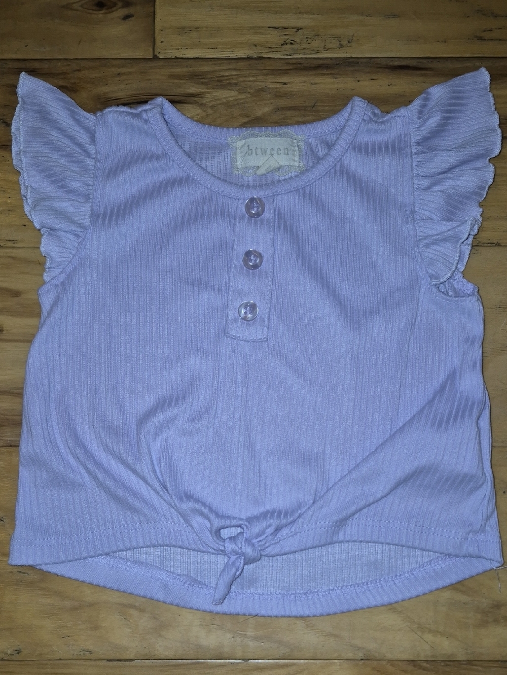 Lilac Flutter-Sleeve Tank with Front Knot